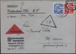 SCHWERIN (MECKL)1/ Z 1938 (1.9.) 2K Auf Vordr.-Bf.: Mecklenburgische  S I P P E N K A N Z L E I (kl. Fleckchen) 12... - Other & Unclassified