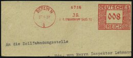 BERLIN N/ 4/ J.G./ N4. Oranienburger Str.29 1939 (25.4.) Sehr Seltener, Anonymisierter AFS = J üdische... - Other & Unclassified