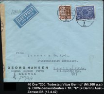 DÄNEMARK 1942 (13.4.) 40 Öre "200 Todestag Vitus Bering" (1681 - 1741) = Entdecker Alaskas, Der Aleuten... - Other & Unclassified