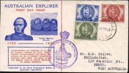 AUSTRALIEN 1945 (14.10.) Th. Mitchell, "Australian Explorer", Kompl.Satz + Viol. HdN: ROYAL GEOGRAPHICAL SOCIETY../... - Other & Unclassified