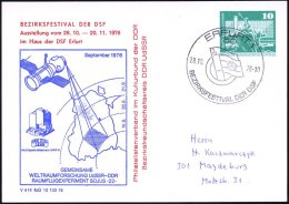 Erfurt 1976 (28.10.) PP 10 Pf.: WELTRAUMFORSCHUNG UdSSR-DDR..SOJUS-22 = Zeiss-Multispektral-Vermessungskamera,... - Other & Unclassified