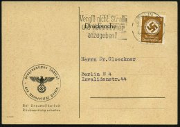 Berlin N 4 1943 (25.2.) 3 Pf. Behördendienst, Ef Auf Vordr.-Kt.: Geografisches Jnstitut Der Universität... - Other & Unclassified