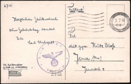 Wiesbaden 1941 (7.7.) Stummer Ma.WellenSt (abgeschliffen) = Tarnstempel Wiesbaden (Mi.45) + Viol. 1K-HdN: 1. Nach... - Other & Unclassified
