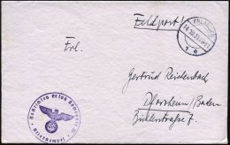 ERLANGEN/ 1/ A 1939 (14.10.) 1K-Steg + Viol. 1K-HdN: Nachrichten Ersatz Kompanie 73 + Rs. Hs. Abs., Klar Gest.... - Other & Unclassified