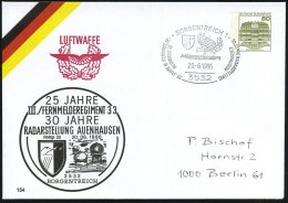 3532 BORGENTEICH 1/ 25 JAHRE III.FERNMELDE-/ REGIMENT 33.. 1985 (20.6.) SSt = RADAR Auf PU 80 Pf. Burgen:... - Other & Unclassified