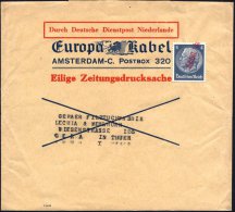 DT.BES.NIEDERLANDE 1941 (5.8.) Roter Datums-1L = Vorausentwertung A. EF DR 4 Pf. Hindenburg Klar Auf Zeitungs-Sb.:... - Other & Unclassified