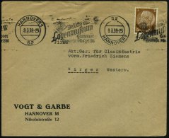 HANNOVER 1/ S2/ Besucht D./ Logenmuseum 1939 (März) BdMWSt (Endlosstempel) = Winkelmaß, Zirkel U. Krone... - Other & Unclassified