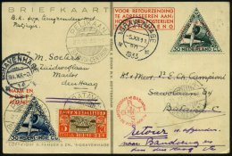 NIEDERLANDE /  NIEDERL. INDIEN 1933 (9.12.) 1. Schnellpostflug Niederland - Niederl. Indien (KLM), Roter SSt ,30 C.... - Other & Unclassified