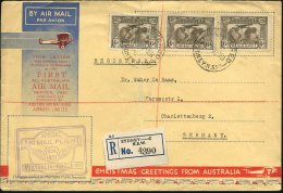 AUSTRALIEN 1931 (19.11.) Weihnachts-Sonderflug (Australian National Airways): Australien - England , Dekorat. SU... - Other & Unclassified