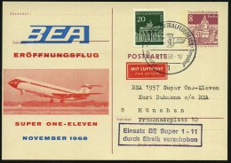 1 BERLIN-ZENTRALFLUGHAFEN Tempelhof 1968 (24.11.) HWSt + Viol. Ra.2: Einsatz BE Super 1-11/ Durch Streik Verschoben... - Other & Unclassified