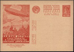 UdSSR 1932 10 Kop. BiP Arbeiter, Rot: Jeder Muß Am Bau Der Sowjet.Luftschiffe Teilnehmen.. = Luftschiff... - Other & Unclassified