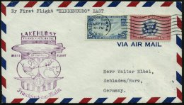 U.S.A. 1936 (Mai) 1. NA-Rückfahrt Lakehurst - Frankfurt/Main (Zepp.-Ma.-AS Ty.III) US.-Luftpost-Franktatur +... - Other & Unclassified