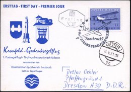 ÖSTERREICH 1961 (15.5.) SSt.: Jnnsbruck 2/3/KRONFELD/GEDENKSEGELFLUG = Segelflugzeug , Inl.-Sonder-Kt. + Vs.... - Other & Unclassified