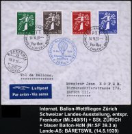 SCHWEIZ 1939 (14.5.) SSt: ZÜRICH/PTT/Pavillon/SCHWEIZ. LANDESAUSST. + Blauer HdN: INTERNAT. BALLONWETTBEWERB/... - Other & Unclassified