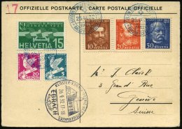 SCHWEIZ 1932 (25.9.) Blauer SSt: BASEL/GORDON BENNETT WETTFLIEGEN/ BALLON-LUFTPOST + Deutscher Lande-AS: KLOSTER... - Other & Unclassified