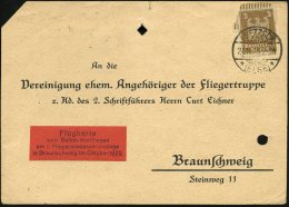 PRETZSCH/ *(ELBE)* 1925 (24.10.) 1K-Gitter A. Ballon-Abwurfkarte "Verein Ehem. Angehöriger Der Fliegertruppe"... - Other & Unclassified