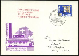SCHWEIZ 1963 (22.9.) Roter, Amtl. 4L: Drei-Länder-Flugtag/für Die Jugend/Flugplatz Altenrhein + 1K:... - Other & Unclassified