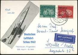 (20a9 HANNOVER-FLUGHAFEN 1962 (7.6.) Seltener HWSt (Jet Am Boden) Klar Gest. Inl.-Flp.-Sonder-Kt.: Deutsche... - Other & Unclassified