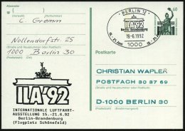 1000 BERLIN 12/ ILA´92.. 1992 (16.6.) SSt = Stilis. Brandenbg. Tor = I Nternat. Luftfahrt-Ausstellung Auf... - Other & Unclassified