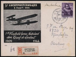 NIEDERLANDE 1944 (5.3.) SSt.: ROTTERDAM 3e CONGRESS/LUCHTPOSTCLUB BZPC = Flugzeug über Hebebrücke +... - Other & Unclassified