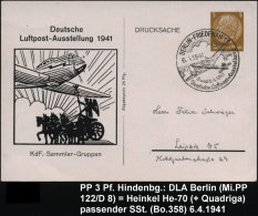 BERLIN-FRIEDENAU 1/ Dt.Luftpost-Ausstellung 1941 (6.4.) Seltener SSt = Focke Wulf "Fw 200" Auf PP 3 Pf. Hindenbg.,... - Other & Unclassified