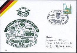 5400 KOBLENZ 1/ III.KORPS/ AUSSTELLUNG.. 1992 (3.7.) SSt (Bundeswehr-Wappen) Auf PU 100 Pf. Bauwerke: AUSSTEL-LUNG... - Other & Unclassified