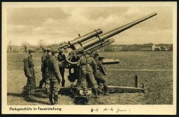 DEUTSCHES REICH 1939 (ca.) S/w.-Foto-Ak.: Flakgeschütz In Feuerstellung Mit Freigabevermerk... - Other & Unclassified