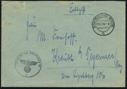 SCHÖNBRUNN (ODER)/ C 1944 (4.2.) 2K + Viol. 1K-HdN: Flak-Ersatz-Abteilung 25 + Rs. Hs. Abs., Feldpost-Bf. +... - Other & Unclassified