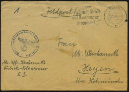 LÜBECK 1/ B/ Vergiß Nicht Straße/ U.Hausnummer.. 1943 (13.12.) MWSt + Viol. 1K-HdN:... - Other & Unclassified