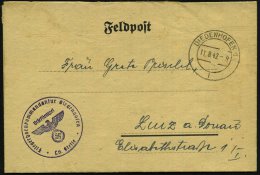 DIEDENHOFEN/ I 1942 (11.8.) 2K (= Thionville) + Viol. 1K-HdN: Fliegerhorstkommandantur Diesenhofen/Ln. Stelle + Rs.... - Other & Unclassified