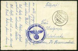 BEDERKESA/ B 1940 (22.3.) 2K + Viol. 1K-HdN: Luftnachrichten-Kompanie Der Fliegerhorstkommandantur/Stade , Klar... - Other & Unclassified