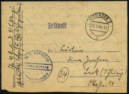 KITZINGEN 2/ B 1944 (Juli/Aug.) 2x 2K + Viol. Steg-HdN: Luftkriegsschule 6/ Kitzingen A. M. + Hs. Abs.: "9.... - Other & Unclassified