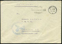 GÖRLITZ 1/ A/ Rechtzeitig/ Postreisescheck/ Besorgen! 1940 (3.9.) MWSt, Text Teils Sütterlin + Blauer... - Other & Unclassified