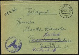 BRESLAU-LISSA/ A 1943 (27.4.) 2K + Viol. 1K-HdN: Luftkriegsschule 5/2. F(a)h(nen)j(unker) Kompanie + Rs. Hs. Abs.... - Other & Unclassified