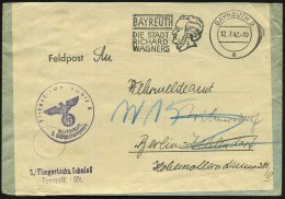 BAYREUTH 2/ A/ DIE STADT/ RICHARD/ WAGNERS 1942 (12.7.) MWSt (Kopfbild R. Wagner) + Viol. 1K-HdN: Fliegertechn.... - Other & Unclassified