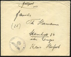 DT.BES.NIEDERLANDE 1945 (11.2.) Viol. 1K-HdN: Feldpostnr. L 11156 = Regts. Stab Flieger Ausbildungs Regt. 22 + Rs.... - Other & Unclassified