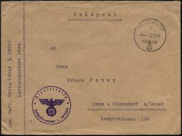 DT.BES.GRIECHENLAND 1941 (12.11.) 1K: FELDPOST/i/--- + Viol. 1K-HdN: Fp. Nr. L 18 539 = Flieger-Nachschub-Abt. Stab... - Other & Unclassified