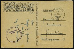 DEUTSCHES REICH /  RUSSLAND 1943 (14.4.) 1K: FELDPOST/b/--- + Viol. 1K-HdN: Truppendienststelle L 46383/... - Other & Unclassified