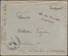 DEUTSCHES REICH 1941 (ca.) Seltener, Viol. Päckchen-2L-Aufgabe-Stpl.: Bei Der Feldpost/eingeliefert (Mi.... - Other & Unclassified