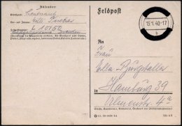 DEUTSCHES REICH 1940 (15.1.) Hs. Geschwärzter 2K-Steg = Tarnstempel + Hs. Abs. Fp.-Nr.: L 10150 = 3. Zug Fla... - Other & Unclassified