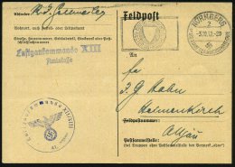 NÜRNBERG/ 2/ C/ DSDR/ EIGENE VORSICHT/ BESTER UNFALLSCHUTZ 1942 (3.10.) MWSt + Viol. 1K-HdN: Luftgau-kommando... - Other & Unclassified