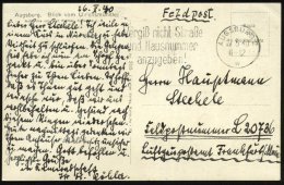 AUGSBURG 2/ W/ Vergiß Nicht Straße/ U.Hausnummer.. 1940 (27.5.) MWSt Auf S/w.-Feldpost-Ak. (Blick Vom... - Other & Unclassified