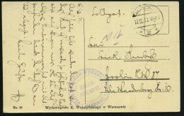 DT.BES.RUSS.-POLEN 1917 (17.12.) Deutscher 1K-Steg: WARSCHAU/* 2 B + Seltener, Viol. 2K-HdN:... - Other & Unclassified