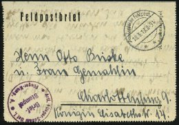 DEUTSCHES REICH 1918 (18.3.) 1K-Steg: Deutsche Feldpost/*** = Tarnstempel + Seltener, Viol. 1K-HdN: Artl.... - Other & Unclassified