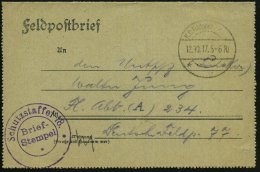 DEUTSCHES REICH 1917 (12.10.) Aptierter 1K-Steg: K. D. Feldpost/** = Tarnstempel + Seltener, Viol. 2K-HdN:... - Other & Unclassified
