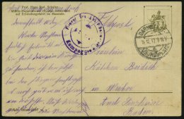 DARMSTADT-/ A/ ÜBUNGSPLATZ 1917 (11.12.) 1K-Steg = Hauspostamt Flieger- U. Truppenübungsplatz + Viol.... - Other & Unclassified