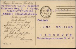 Berlin-Charlottenbg. 1918 (13.2.) MaStrichSt.: CHARLOTTENBURG/*2n + Viol. 4L: Motorschule S. U. H.... - Other & Unclassified