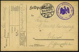 BERLIN SW/ *11l 1916 (12.10.) 1K-Steg + Viol. 2K-HdN: Feld-Flieger-Abteilung Nr. 48 + Hs. Abs.: Jagdstaffel 15... - Other & Unclassified