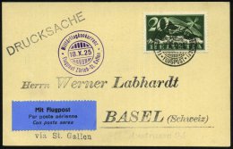 SCHWEIZ 1925 (18.10.) 1K-Gitter: FLUGPLATZ ZÜRICH (DÜBENDORF)/FLUGPOST + Viol.HdN:... - Other & Unclassified