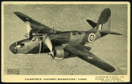 GROSSBRITANNIEN /  U.S.A. 1941 (ca.) Valentine´s "Aircraft Recognition" Card Mit Bomber Douglas "Boston III",... - Other & Unclassified